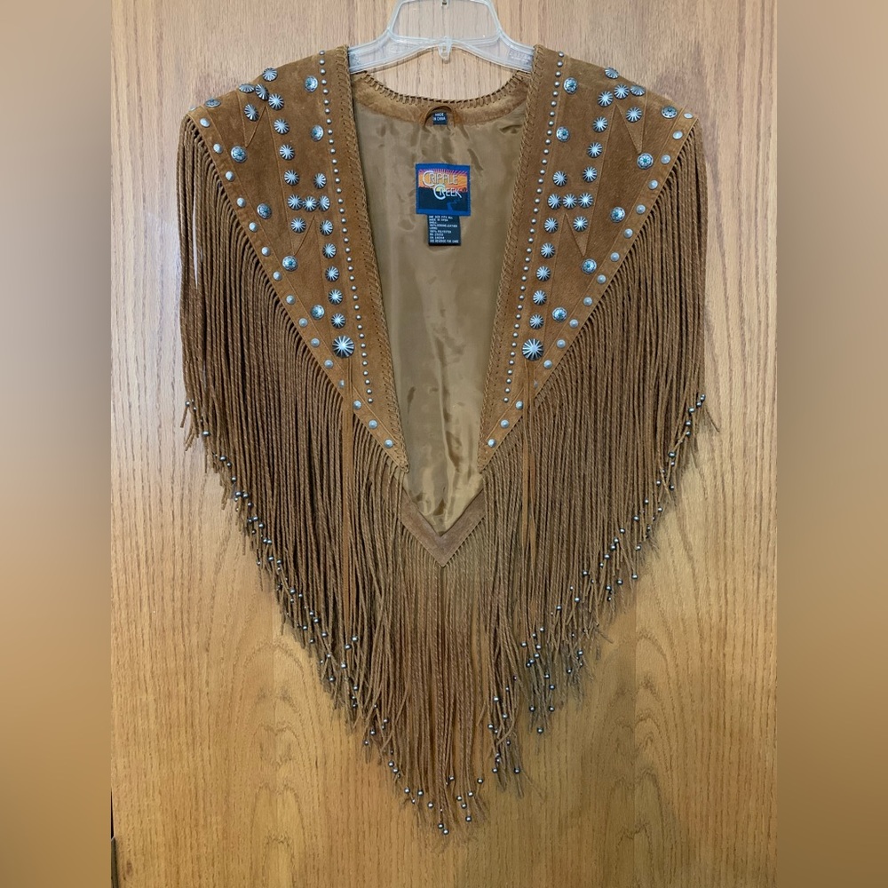 Cripple Creek Leather Shawl with Fringe
